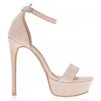 πέδιλα nude σουέτ με λουράκι στον σε προσφορά