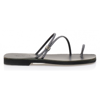 χειροποίητα σανδάλια ανθρακί με γκλίτερ σε προσφορά