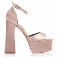 πέδιλα  μπρονζέ σατέν με φιάπα μπρονζε