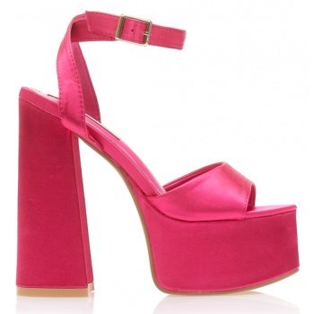 πέδιλα φούξια σατέν με φάσα φουξια σε προσφορά
