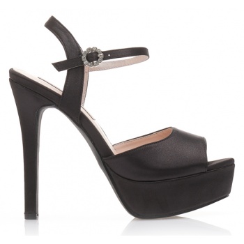 πέδιλα μαύρα σατέν με φιάπα μαυρο σε προσφορά