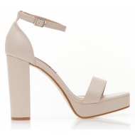 πέδιλα  nude δερματίνη με φάσα nude