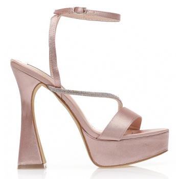 πέδιλα μπρονζέ σατέν με λοξό λουράκι σε προσφορά