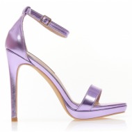 πέδιλα  μωβ μεταλλιζέ δερματίνη με φιάπα μωβ