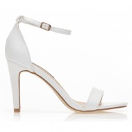 πέδιλα  λευκά δερματίνη με λουράκι στον αστράγαλο λευκο