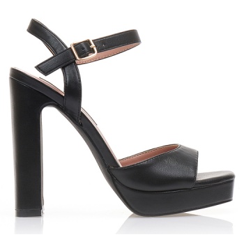 πέδιλα μαύρα δερματίνη με φάσα και σε προσφορά