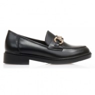 μοκασίνια  μαύρα δερματίνη με διακοσμητική αγκράφα μαυρο