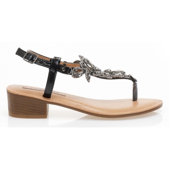 σανδάλια μαύρα δερματίνη με ρυθμιζόμενο σε προσφορά