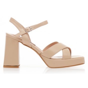 πέδιλα nude δερματίνη με χιαστί φάσα σε προσφορά