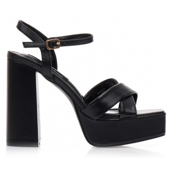 πέδιλα μαύρα δερματίνη με χιαστί φάσα σε προσφορά