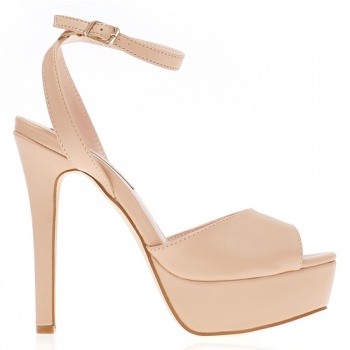 πέδιλα nude δερματίνη με φιάπα και σε προσφορά