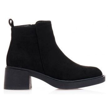 μποτάκια μαύρα σουέτ με φερμουάρ μαυρο σε προσφορά