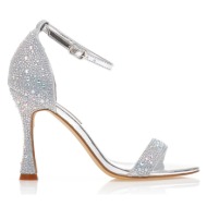 πέδιλα  ασημί λούρεξ από στρας ασημι