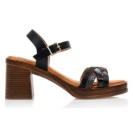 πέδιλα  μαύρα δερματίνη με πολλαπλά λούρεξ λουράκια μαυρο