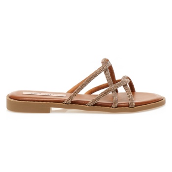 σανδάλια κάμελ δερματίνη με πολλαπλά σε προσφορά