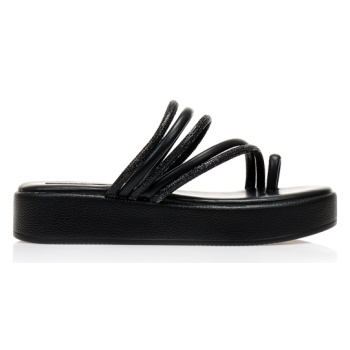 flatforms μαύρα δερματίνη με λουράκια σε προσφορά