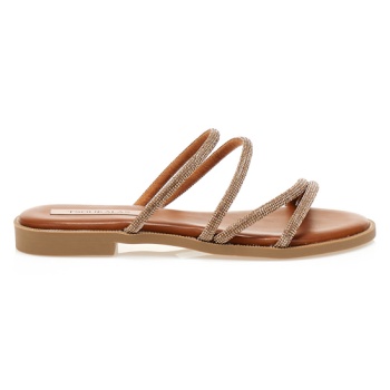 σανδάλια κάμελ δερματίνη με πολλαπλά