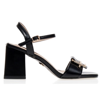 πέδιλα μαύρα δερματίνη με διακοσμητική σε προσφορά