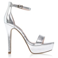 πέδιλα  ασημί δερματίνη με φάσα ασημι