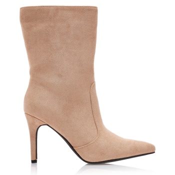 μποτάκια μπεζ σουέτ μυτερά μπεζ σε προσφορά