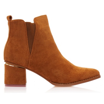 μποτάκια κάμελ σουέτ με μεταλλική σε προσφορά
