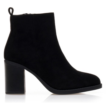 μποτάκια μαύρα σουέτ με φερμουάρ μαυρο σε προσφορά