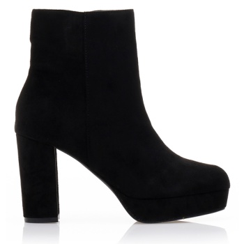 μποτάκια μαύρα σουέτ με φιάπα και σε προσφορά