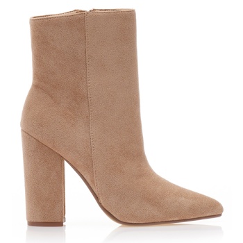 μποτάκια πούρο σουέτ με φερμουάρ μυτερά σε προσφορά