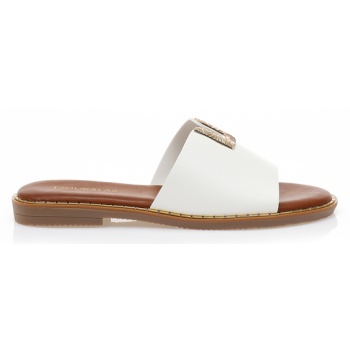 σανδάλια λευκά δερματίνη με χρυσή σε προσφορά