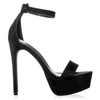 πέδιλα μαύρα σουέτ με φιάπα και λεπτό σε προσφορά