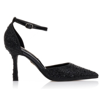 γόβες μαύρες λούρεξ από στρας μυτερές σε προσφορά