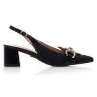 μοκασίνια   μαύρες ψάθινες με αγκράφα μυτερές μαυρο