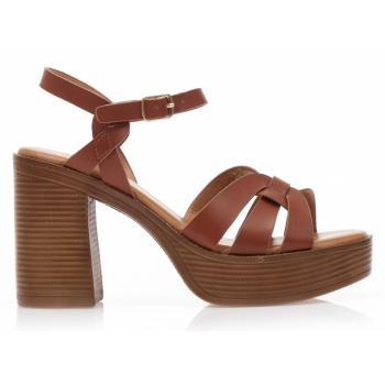 πέδιλα κάμελ δερματίνη με ιδιαίτερη σε προσφορά