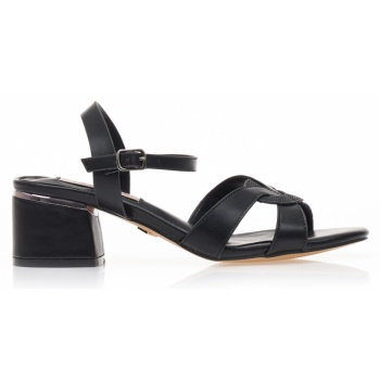 πέδιλα μαύρα δερματίνη με μεταλλική σε προσφορά