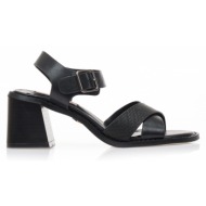 πέδιλα  μαύρα δερματίνη με χιαστί φάσα μαυρο