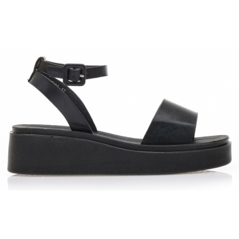 flatforms μαύρα δερματίνη με λουράκι σε προσφορά