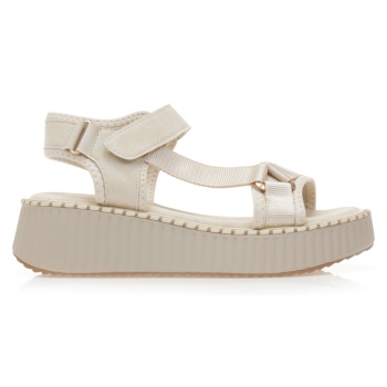 flatforms μπεζ σουέτ με σκρατς μπεζ σε προσφορά