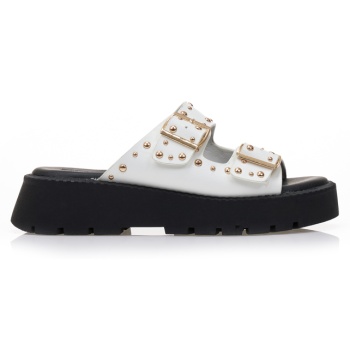 flatforms λευκά δερματίνη με χρυσά σε προσφορά