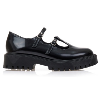 oxfords μαύρα δερματίνη με μπαρέτες σε προσφορά