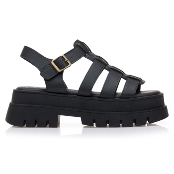 flatforms μαύρα δερματίνη με πολλαπλά σε προσφορά