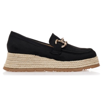 εσπαντρίγιες μαύρες σουέτ με αγκράφα σε προσφορά