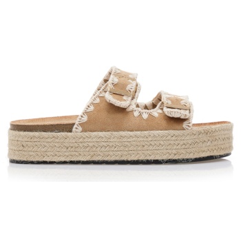 flatforms πούρο σουέτ και ψάθινα με σε προσφορά