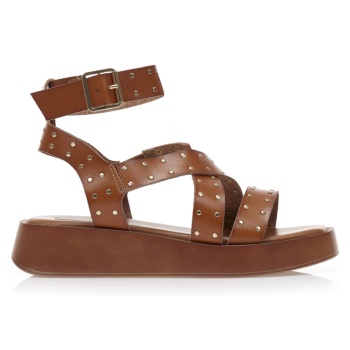 flatforms κάμελ δερματίνη με χρυσά σε προσφορά