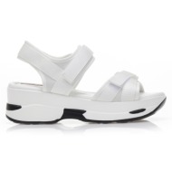  flatforms λευκά δερματίνη με σκρατς λευκο