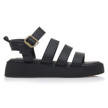 flatforms μαύρα δερματίνη με πολλαπλά σε προσφορά