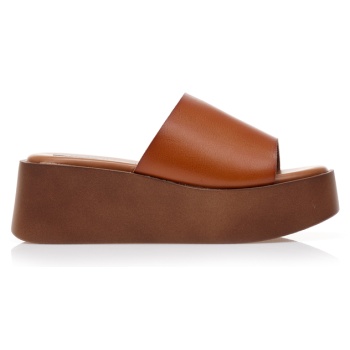 flatforms κάμελ δερματίνη με φαρδιά σε προσφορά