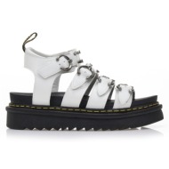  flatforms λευκά δερματίνη με πολλαπλά λουράκια και τρουκς λευκο