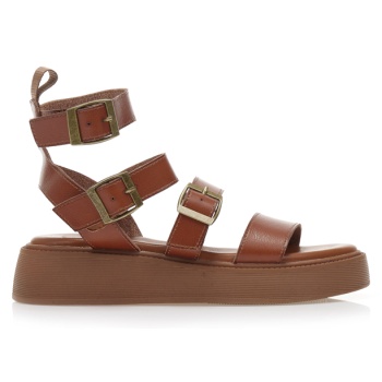 flatforms κάμελ δερματίνη με λουράκι σε προσφορά