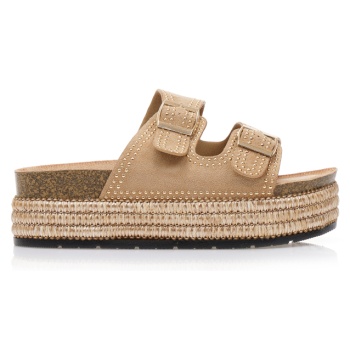 flatforms πούρο σουέτ με χρυσά τρουκς σε προσφορά