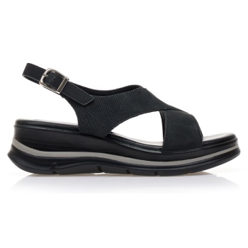 flatforms μαύρα δερματίνη με χιαστί σε προσφορά